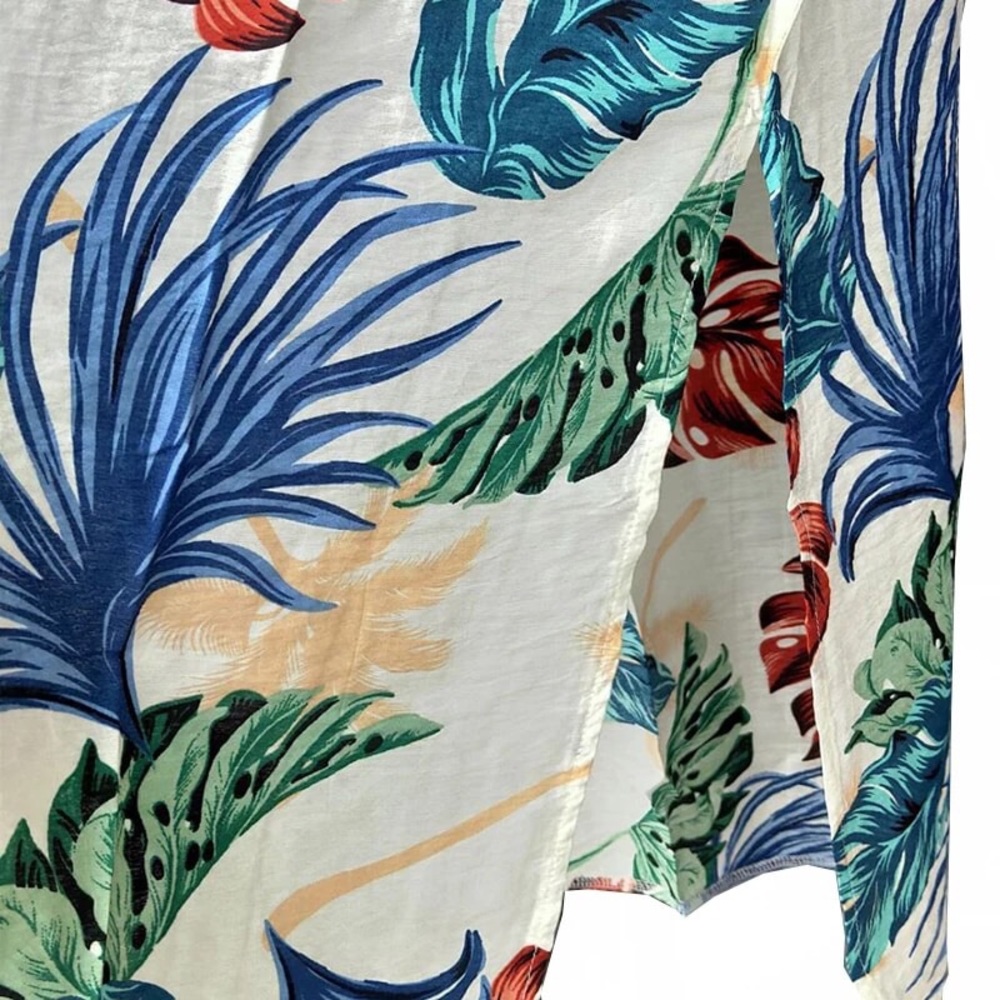 In The Tropics Ivory Tropical Print Shirt Dress - Picture 8 of 8